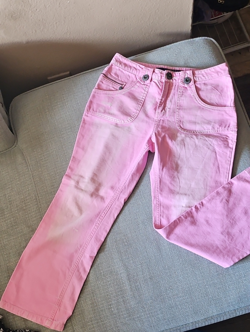 Guess Girl's Light Pink Straight Leg Jeans